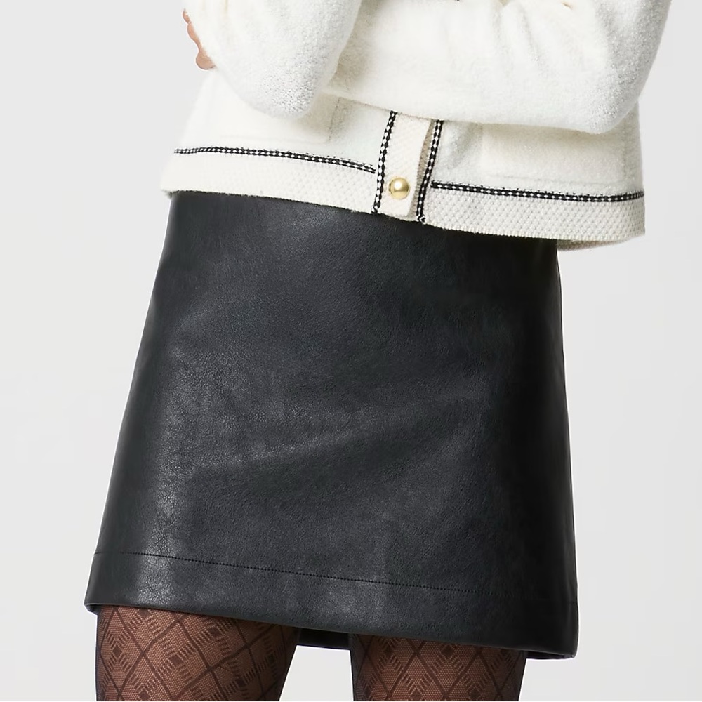 J. Crew Faux Leather A-line Mini Skirt